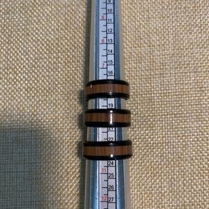 Men’s acrylic and faux wood wedding bands NWOT